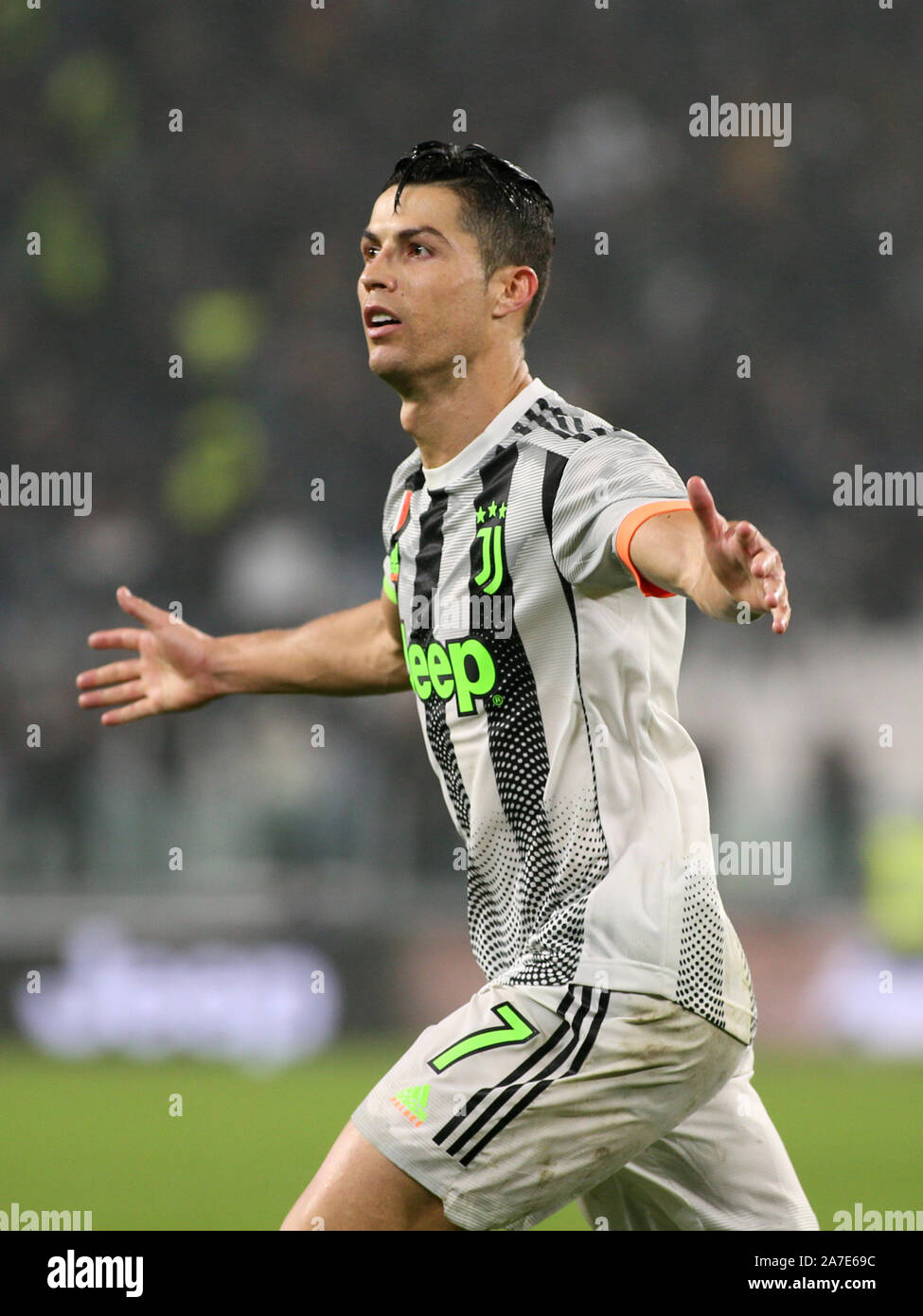 TURIN - OCT 20, 2018: Cristiano Ronaldo. Juventus F.C. - Genoa C.F.C.  Alliaz Stadium. Italian League Serie A. Stock Photo, Picture and Royalty  Free Image. Image 142973312.