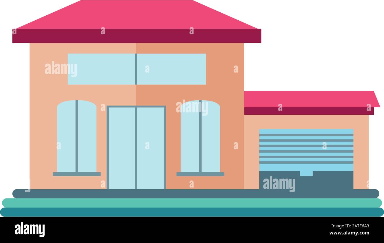 cute building of house on white background vector illustration design ...
