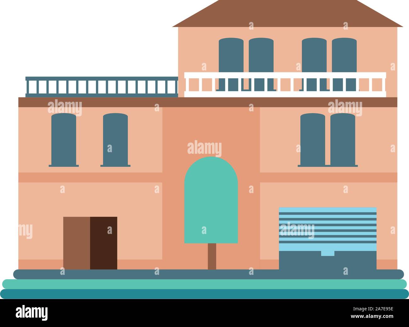 cute building of house on white background vector illustration design ...