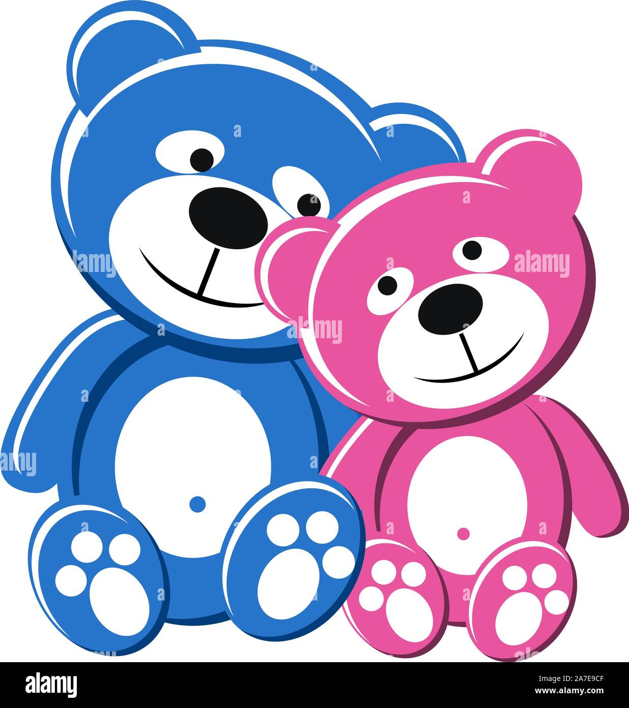 Teddy bear couple, pink and blue, in love Stock Vector Image & Art - Alamy