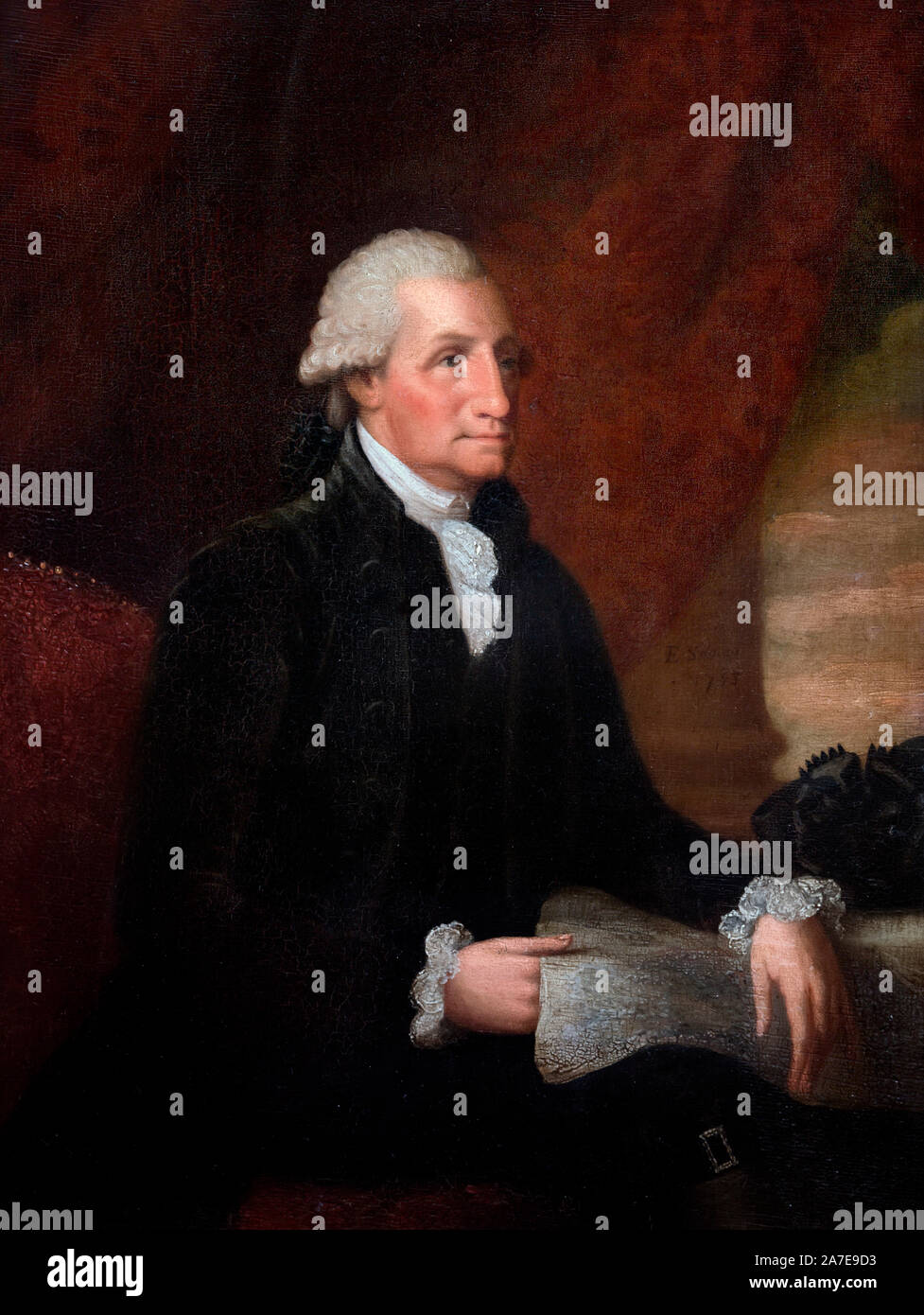 George Washington by Edward Savage (1761-1817), oil on mahogany panel, 1793 Stock Photo