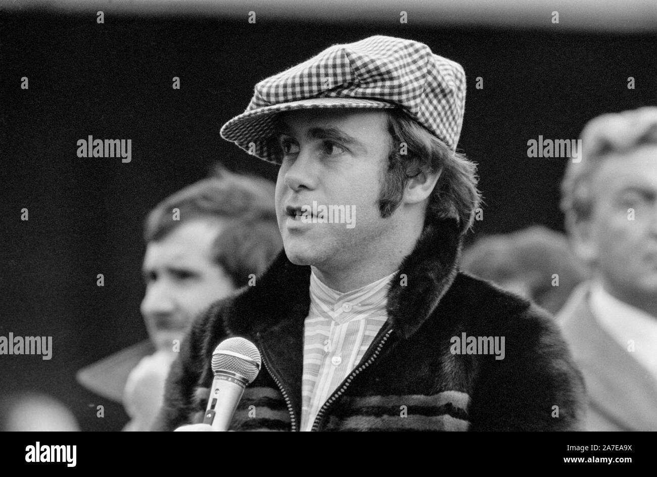 English Pop Star, pianist, and song writer, Elton John. Photograph taken during the 1980s. Stock Photo