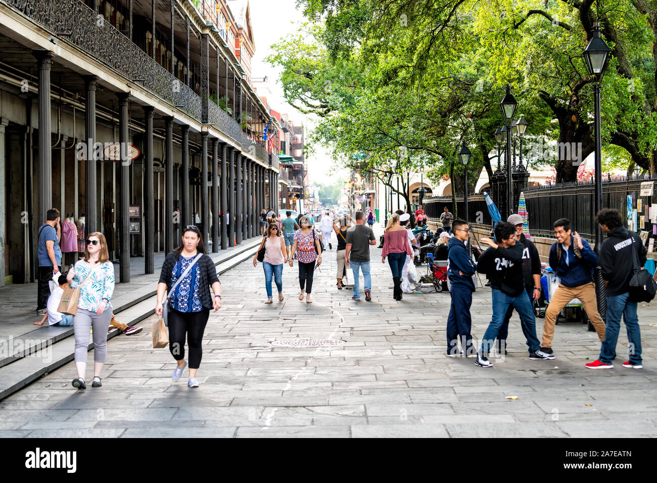 New Orleans, USA April 23, 2018 Old town St Ann street in Louisiana