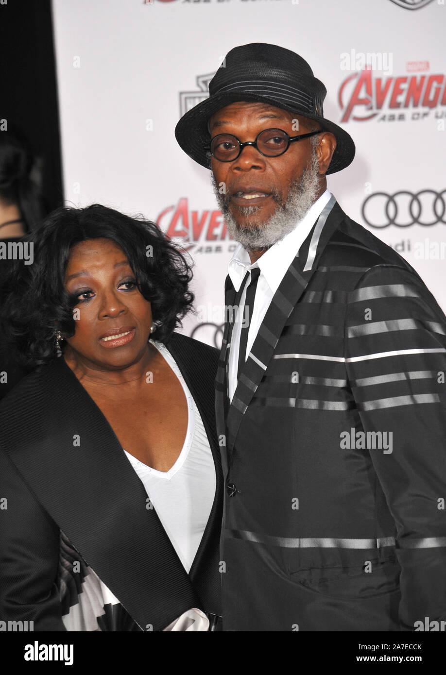 LOS ANGELES, CA - APRIL 13, 2015: Samuel L. Jackson & wife LaTanya Richardson at the world premiere of his movie 'Avengers: Age of Ultron' at the Dolby Theatre, Hollywood. © 2015 Paul Smith / Featureflash Stock Photo