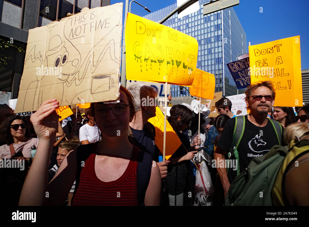 02 November 2019, Los Angeles, California,   hundreds Gather in Los Angeles for climate strike Stock Photo