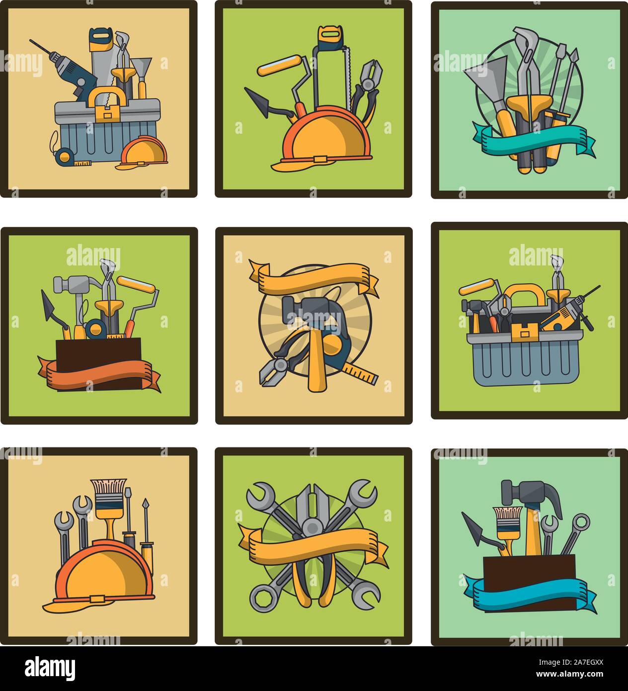 bundle of construction tools icons Stock Vector Image & Art - Alamy