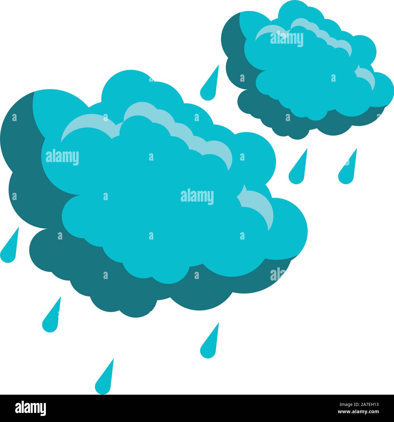 cloud with raindrops on white background vector illustration design ...