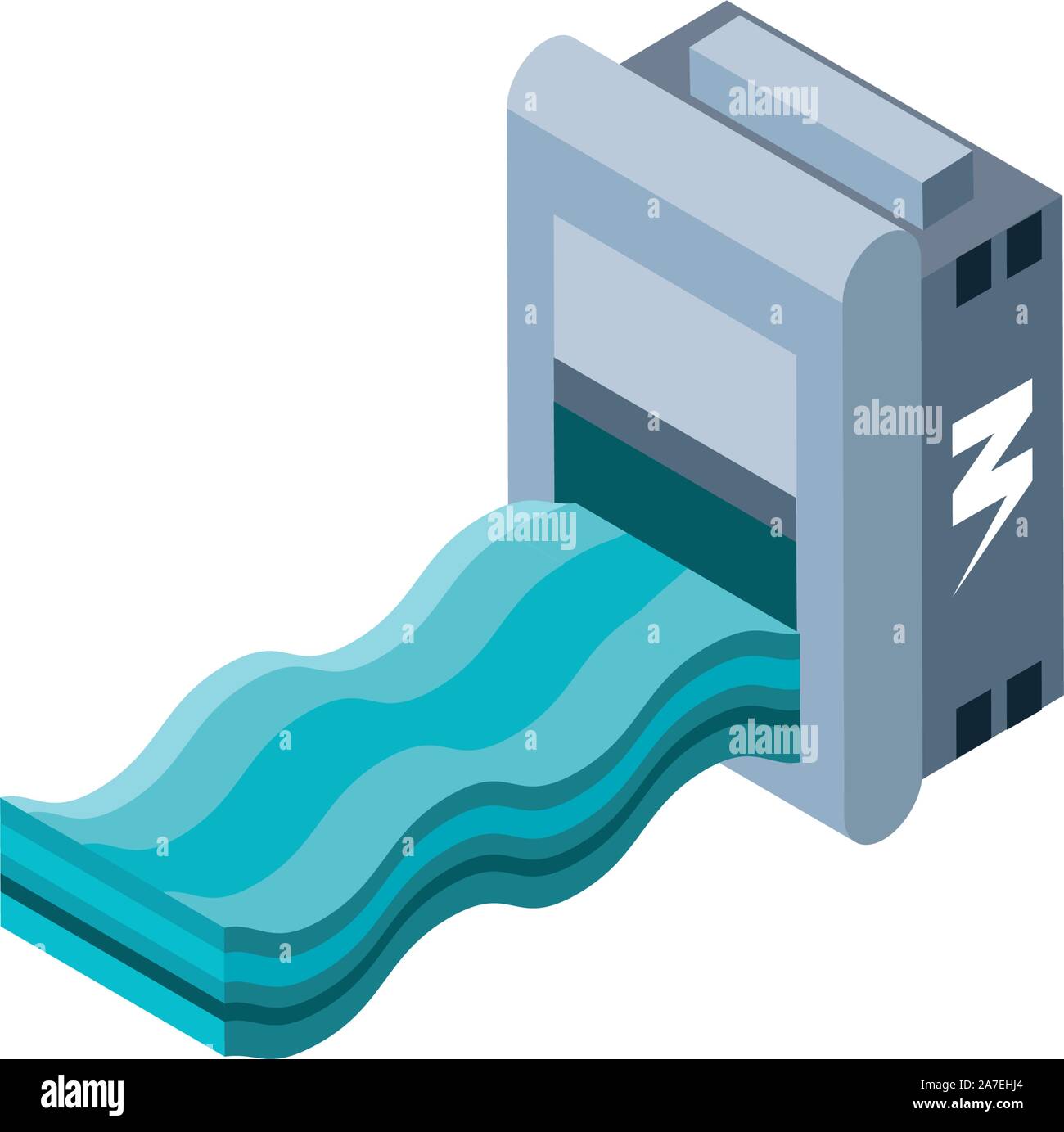 hydroelectric dam generating power and electricity with falling water ...
