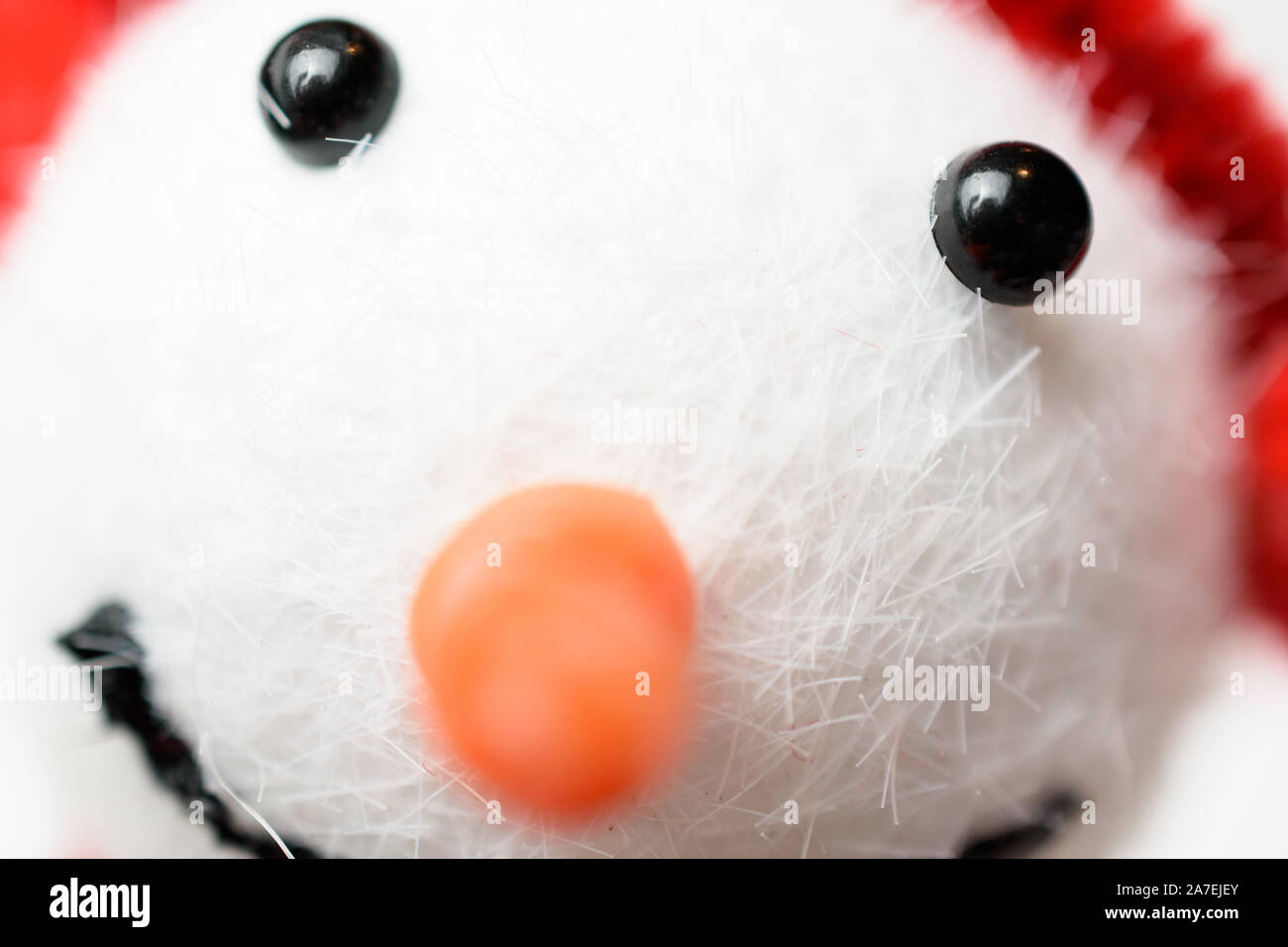 Closeup of adorable snowman face Stock Photo
