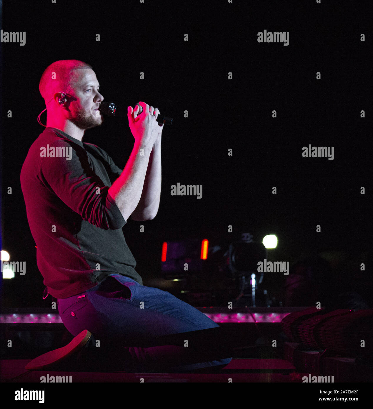 November 1, 2019, Austin, Texas, U.S: IMAGINE DRAGONS Outdoor Concert at the Germania Insurance Super Stage at the Circuit of the Americas Lead Singer DAN REYNOLDS. (Credit Image: © Hoss McBain/ZUMA Wire) Stock Photo