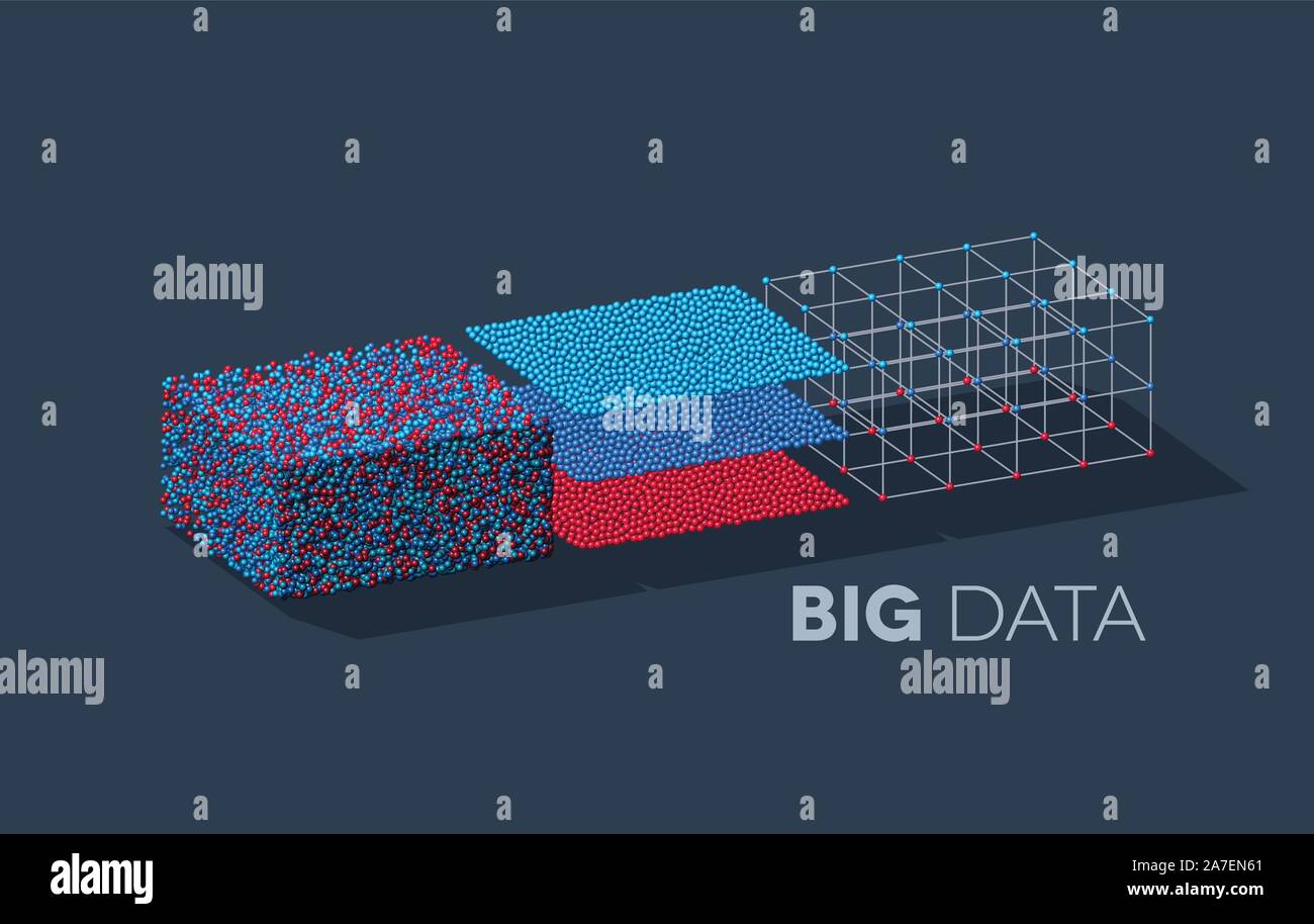 Big data illustration with structuring map reduce process Stock Vector ...