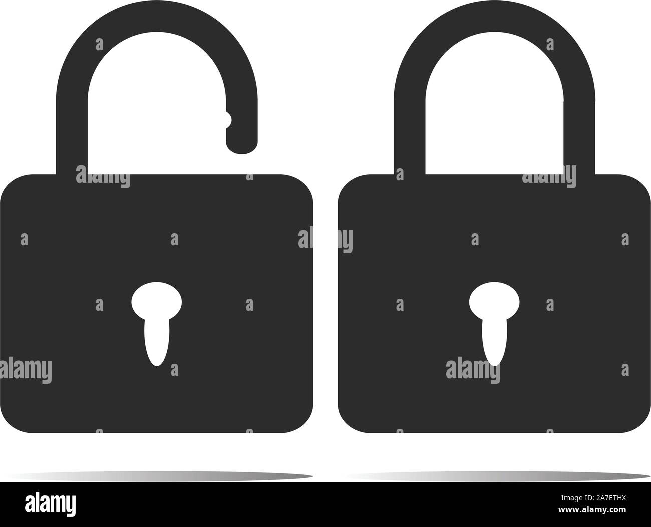 open close lock icon on white background. flat style. lock open and ...