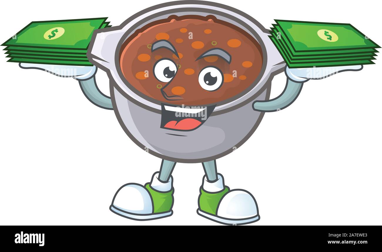 baked beans with holding money on white background Stock Vector Image ...