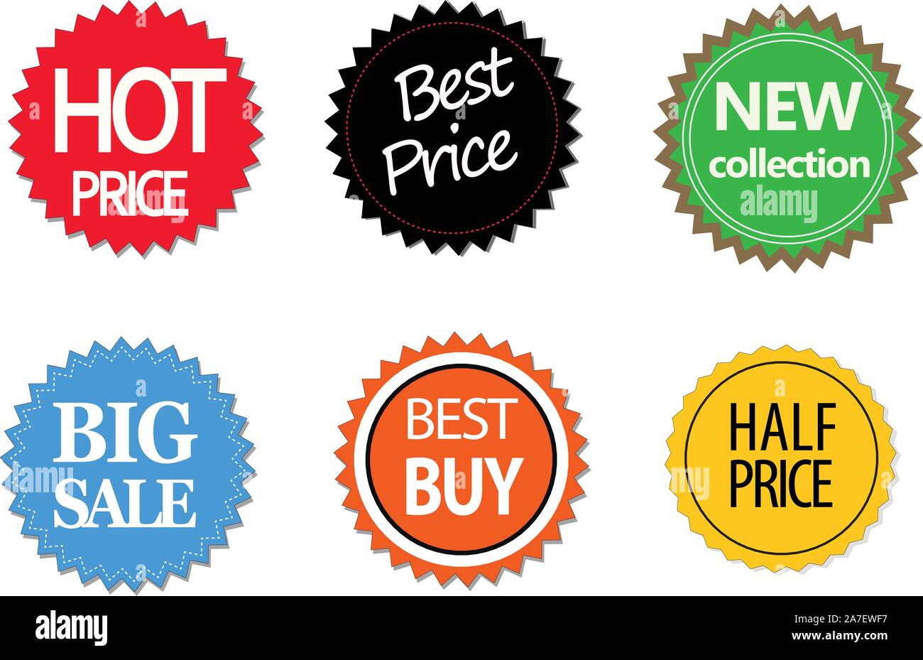 Set of commercial sale stickers, elements and badges. stickers icon on