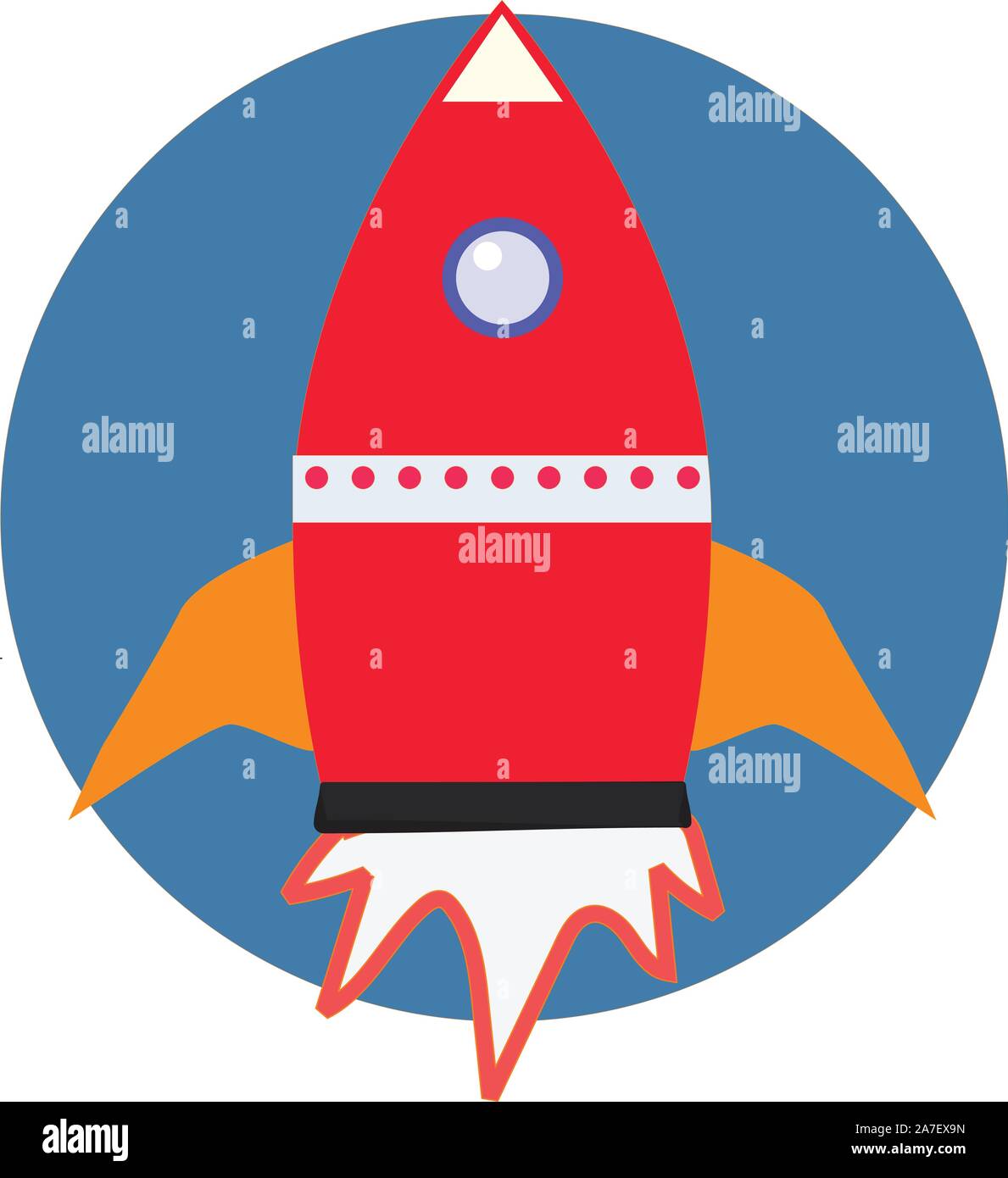 rocket icon on white background. flat style. startup concept icon for