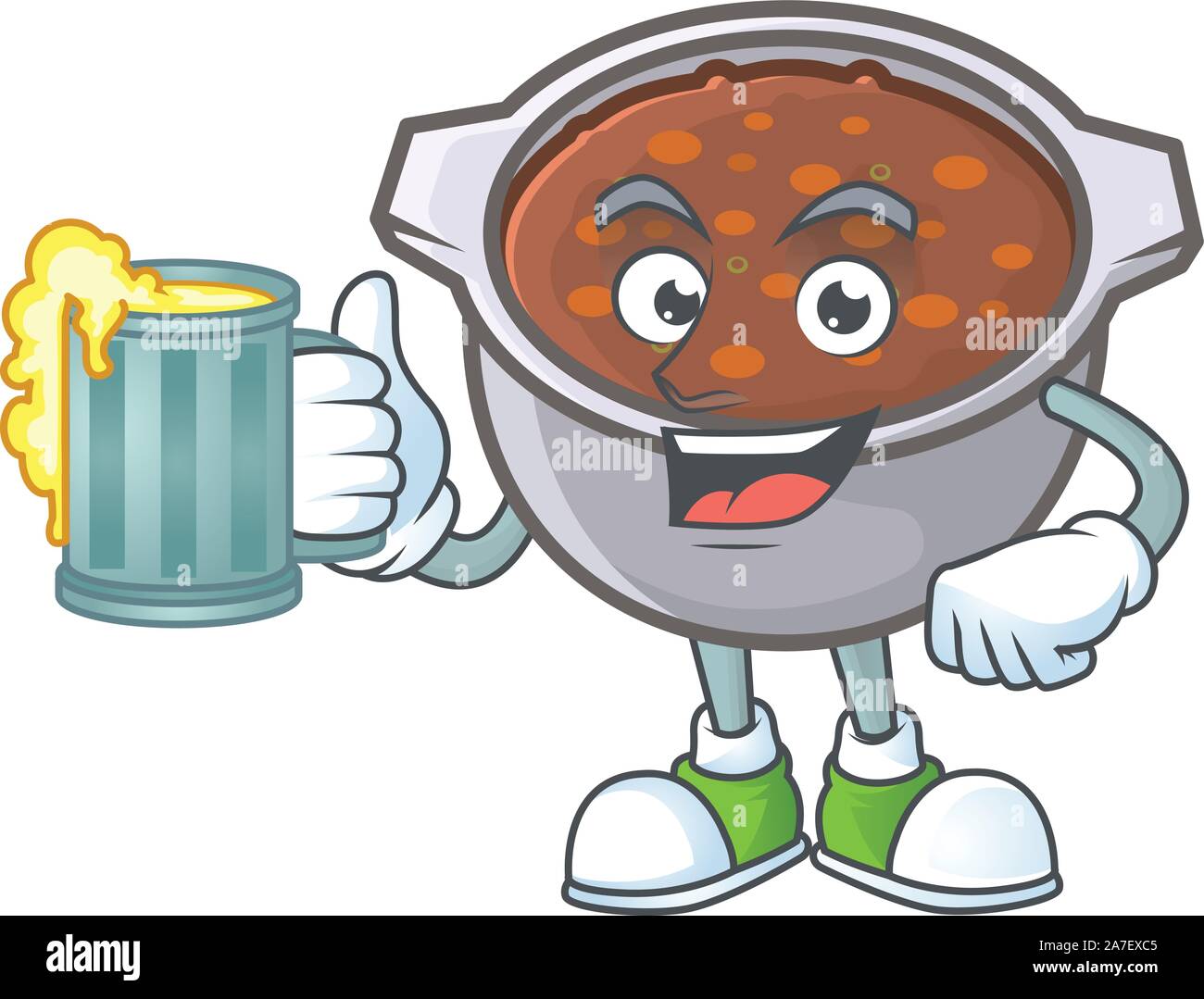 baked beans with holding juice on white background Stock Vector Image