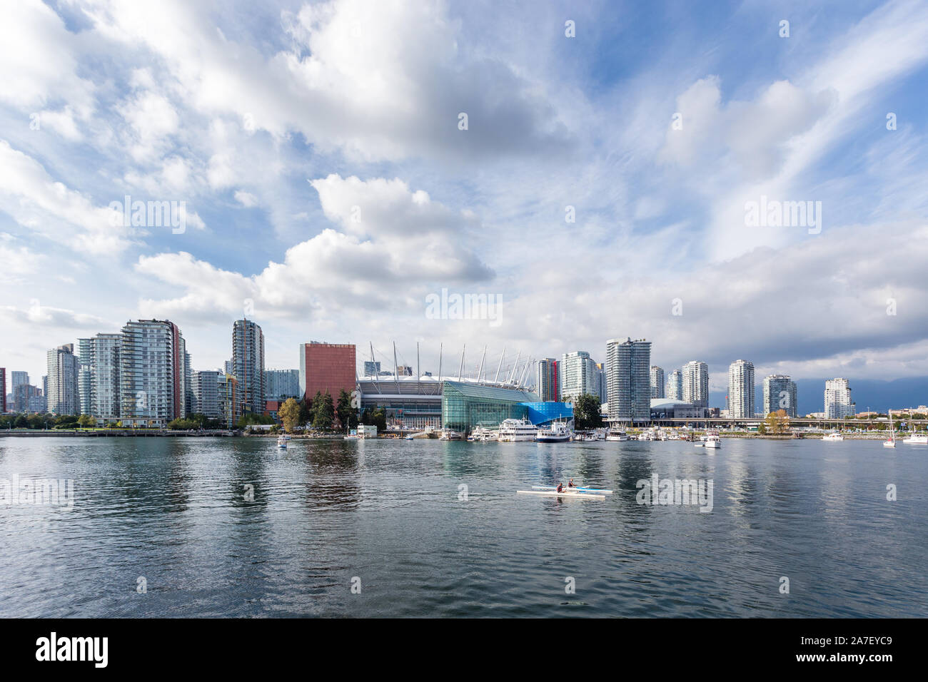 A cityscape view of downtown Vancouver and False Creek as seen from the ...