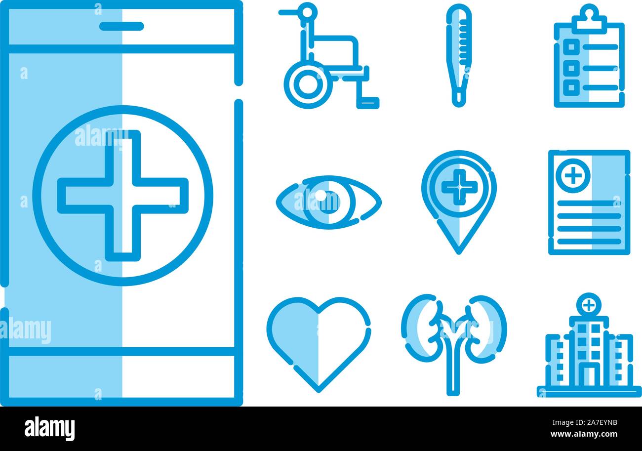 Isolated medical icon set vector design Stock Vector Image & Art - Alamy