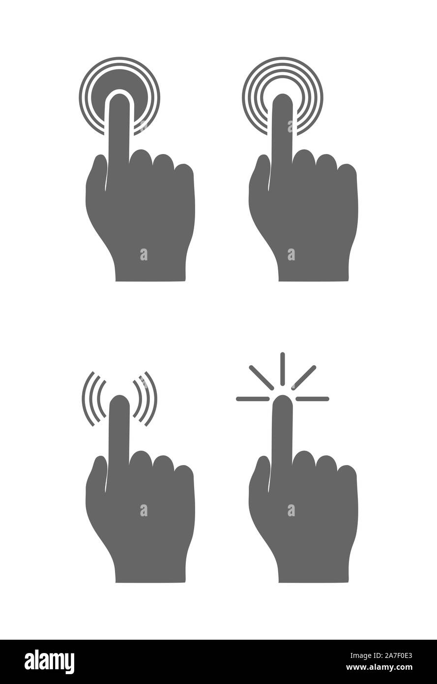Set of icons. touch buttons with your finger. Simple design Stock Vector Image & Art Alamy
