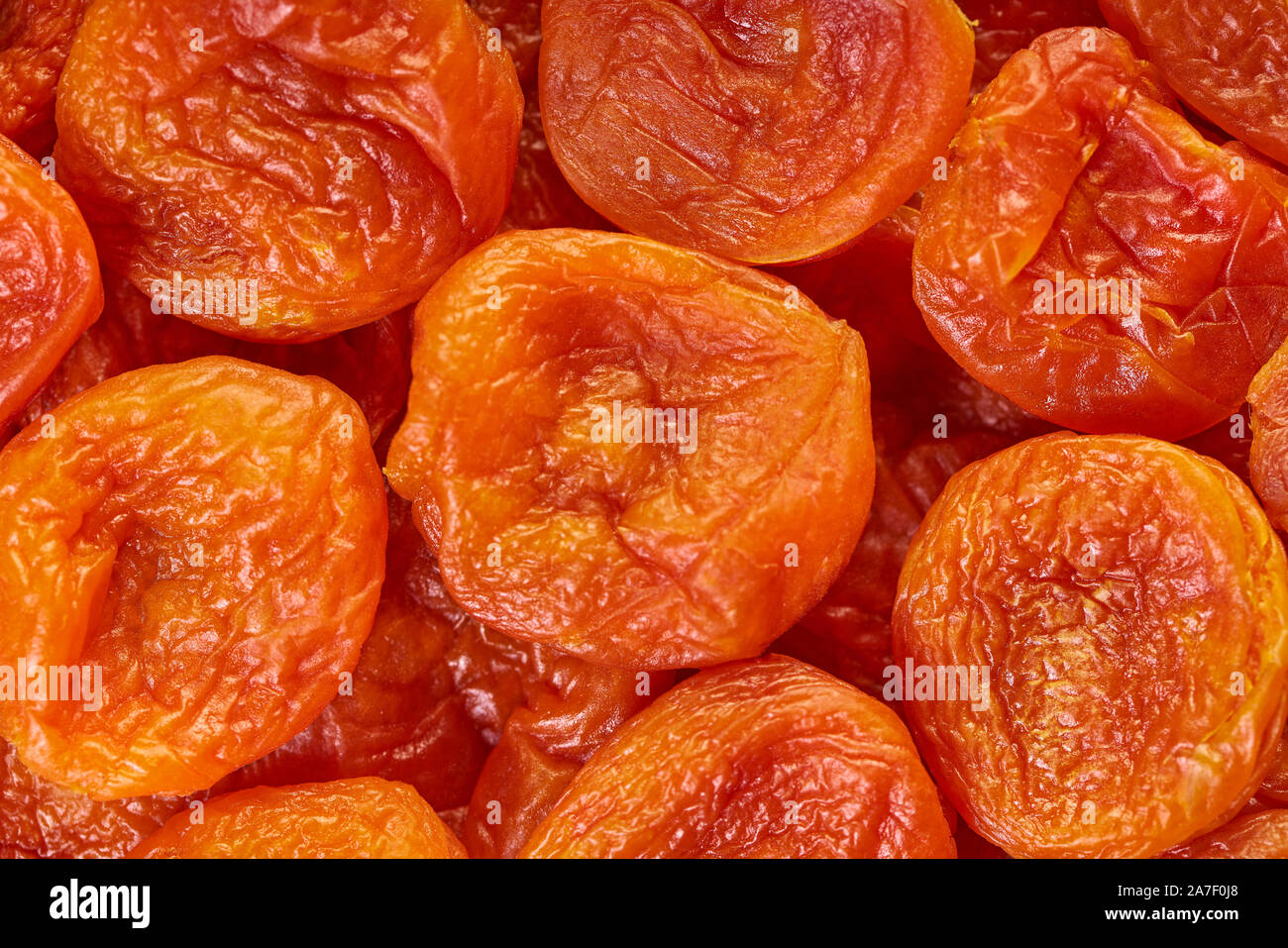 food background from dried apricots texture, dry fruits closeup Stock