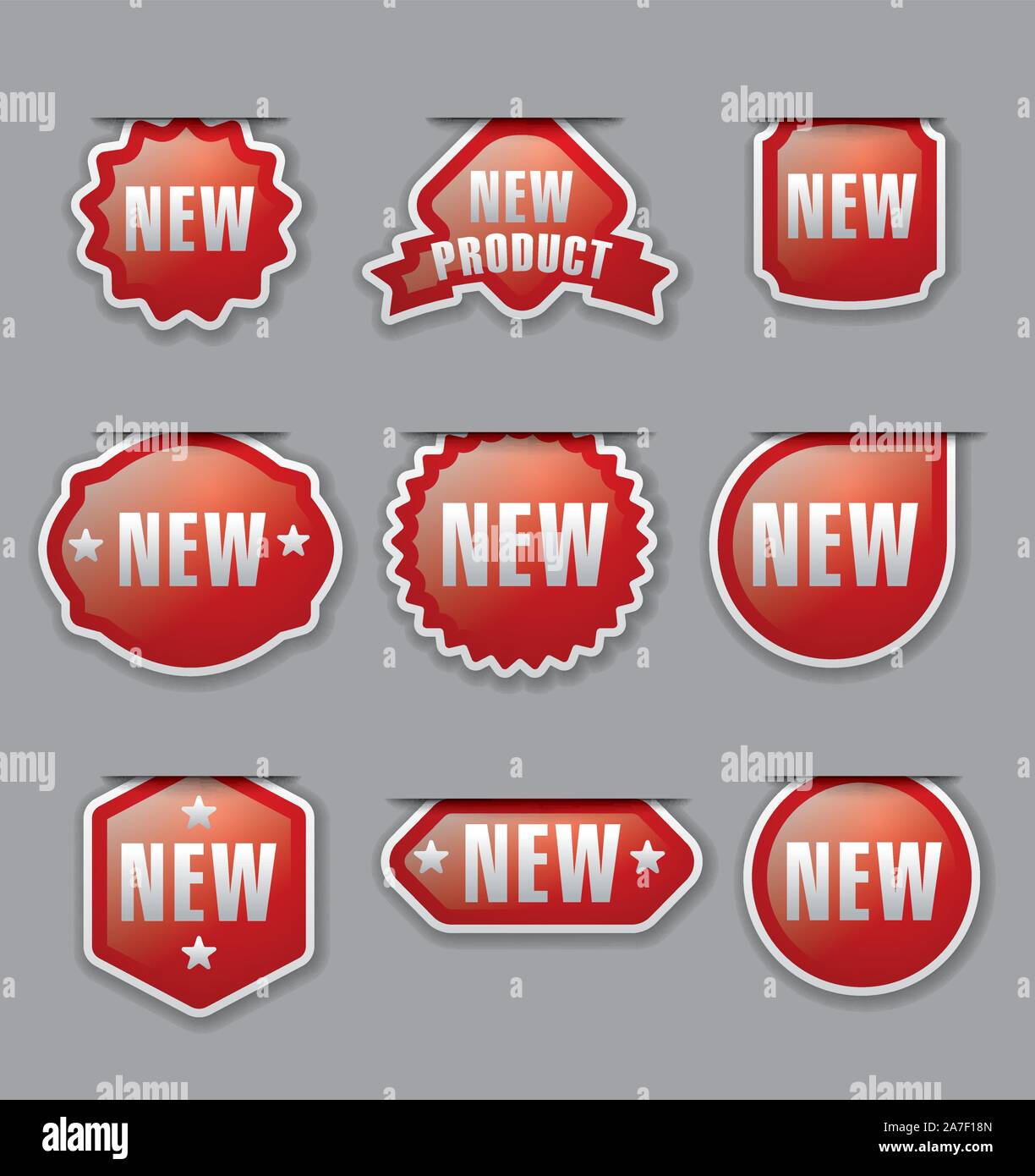 Sticker For A Advertisement set of new glossy new advertising badges and stickers Stock Vector ...