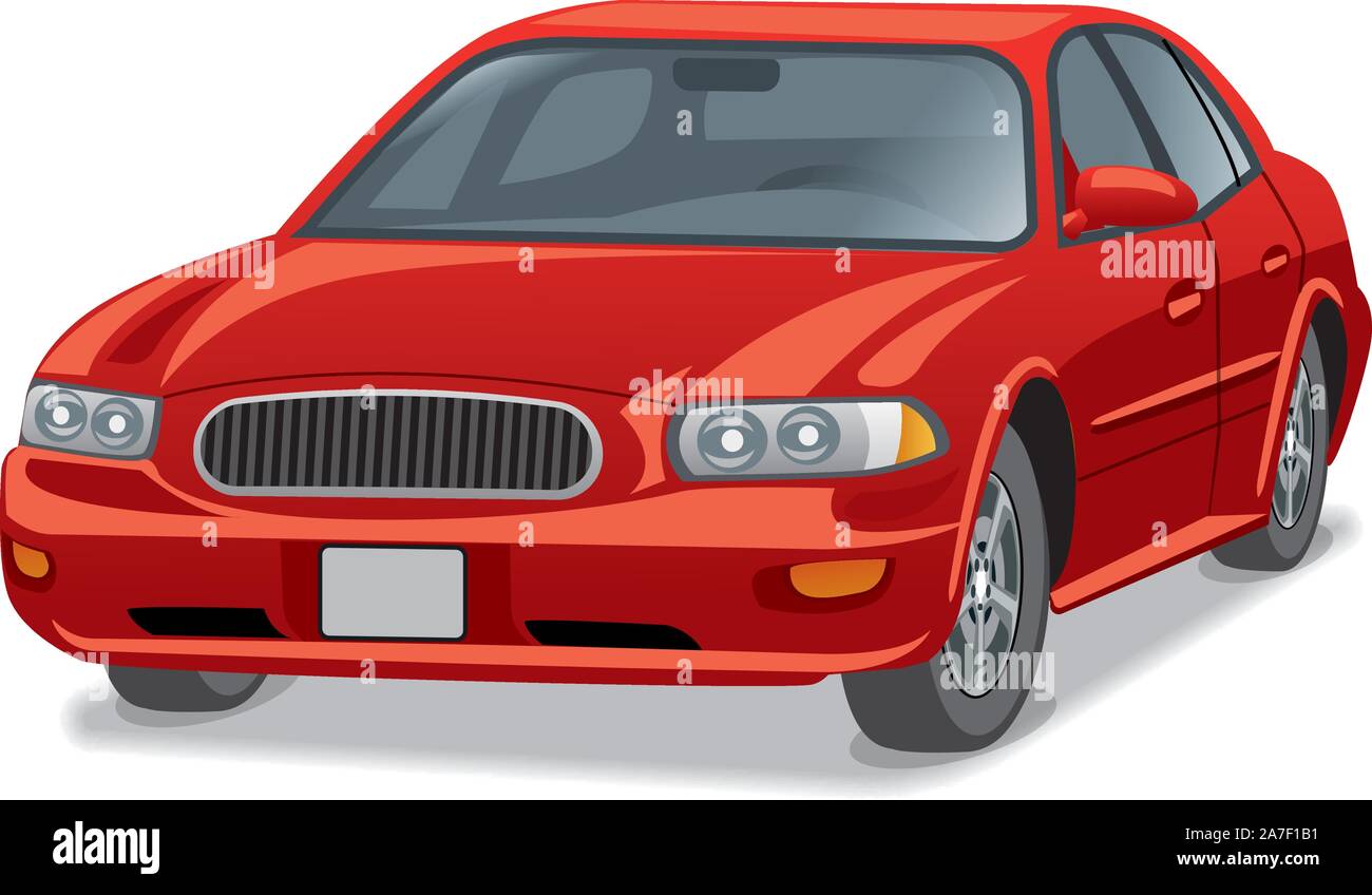illustration of red modern car sedan Stock Vector Image & Art - Alamy