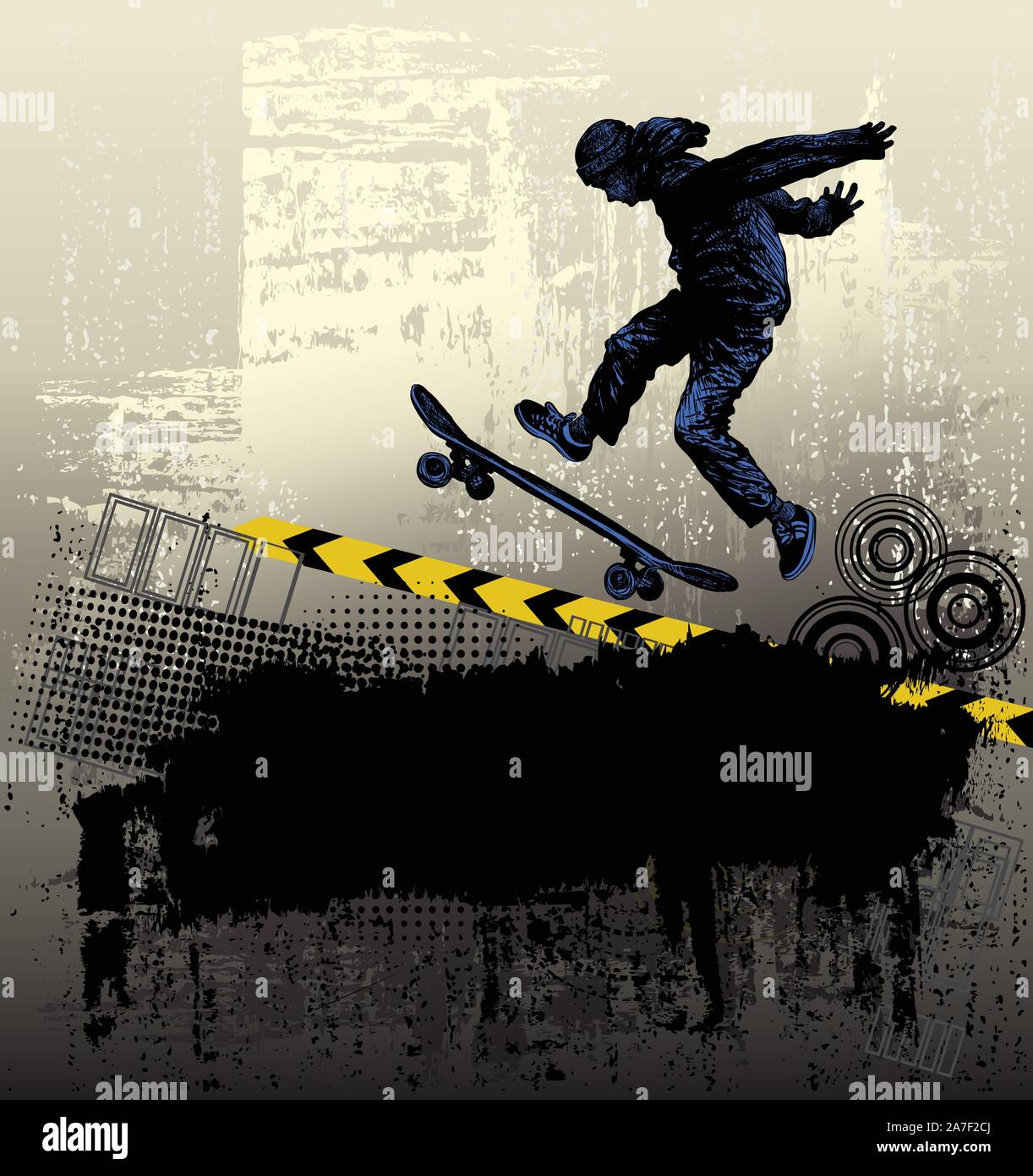 Skateboarding. Extreme sports. Skateboarder street sport. Stock Vector