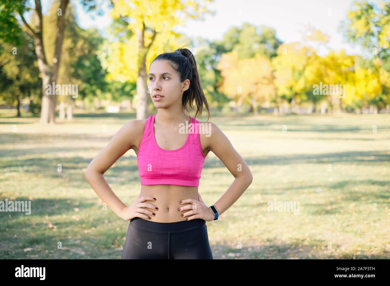 Girl having her rest after hard workout Stock Photo Alamy