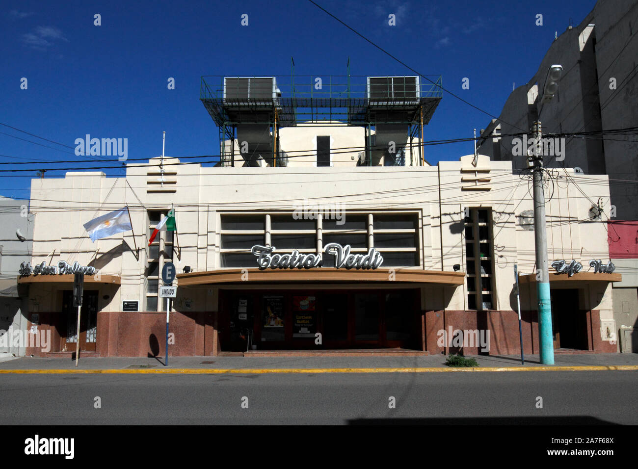 Teatro Verdi, Puerto Madryn, Chubut province, Patagonia, Argentina.  Theatre for arts, music, drama, Stock Photo