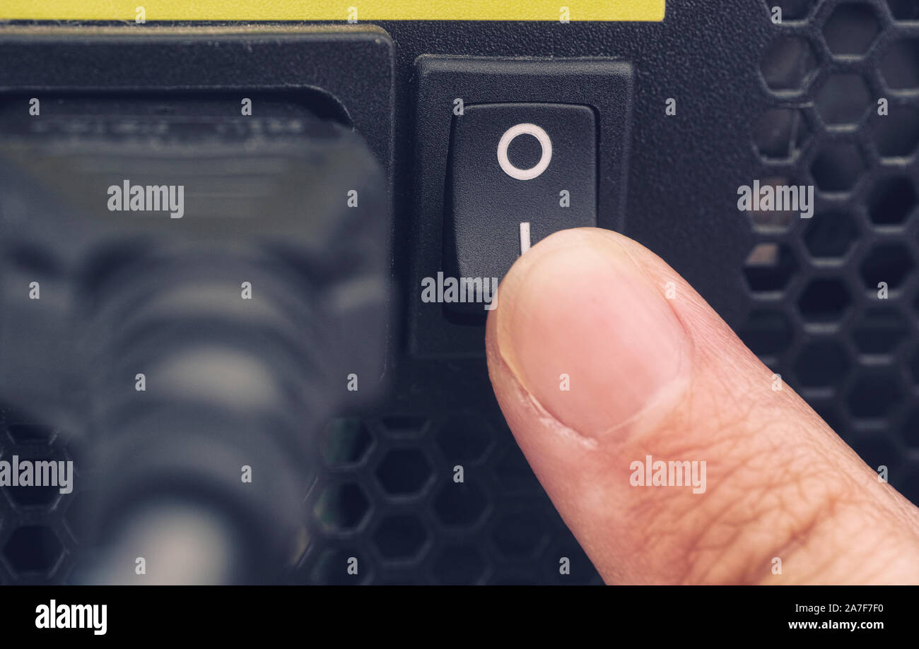 Switching On Their Computer Switching off power hi-res stock photography and images - Alamy