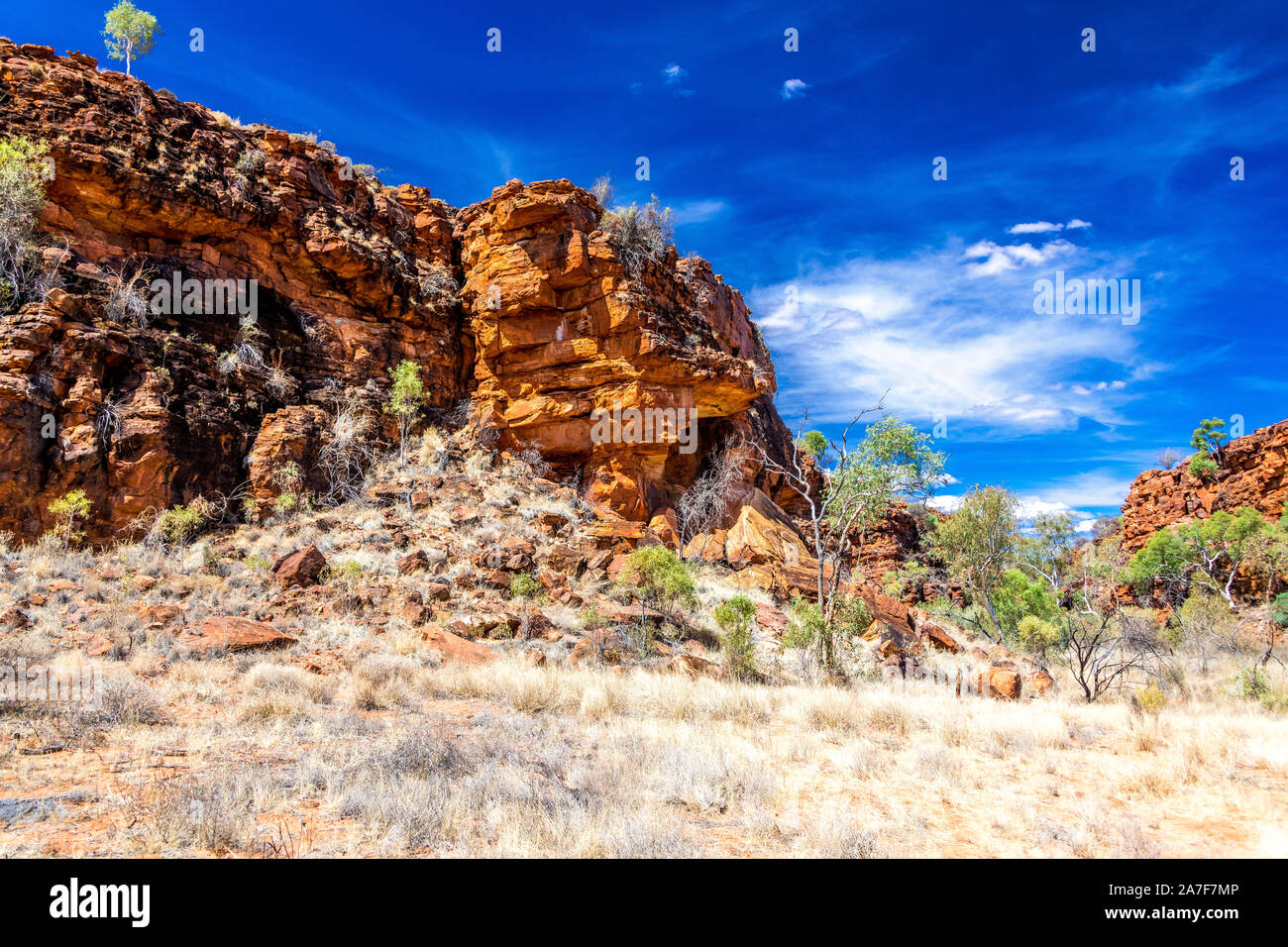 Kathleen Springs is within Kathleen Gorge, and is an important permanent watersource in this remote location in the Northern Territory, Australia Stock Photo