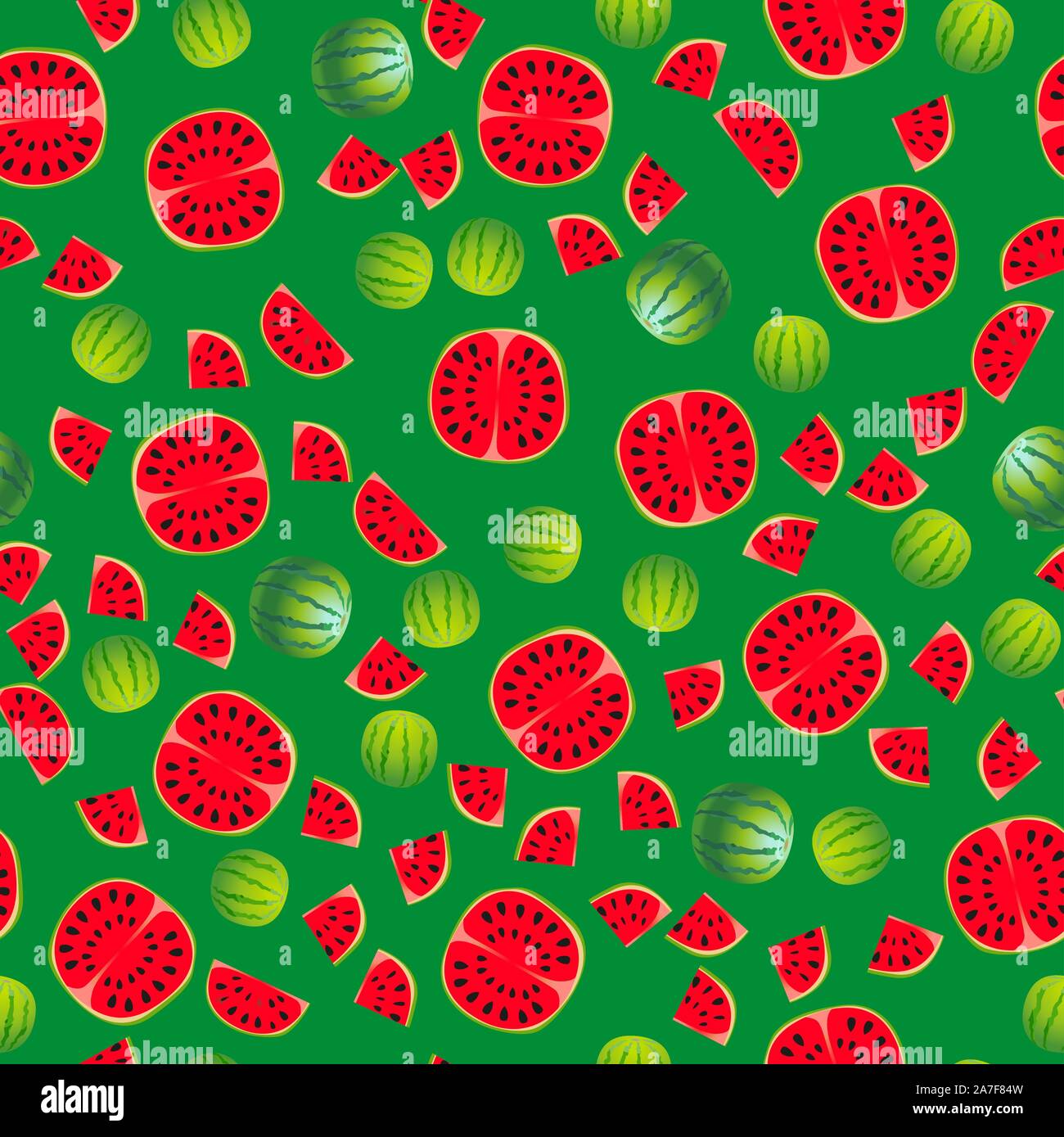 Cute seamless pattern with cartoon vegetables watermelon Stock Vector