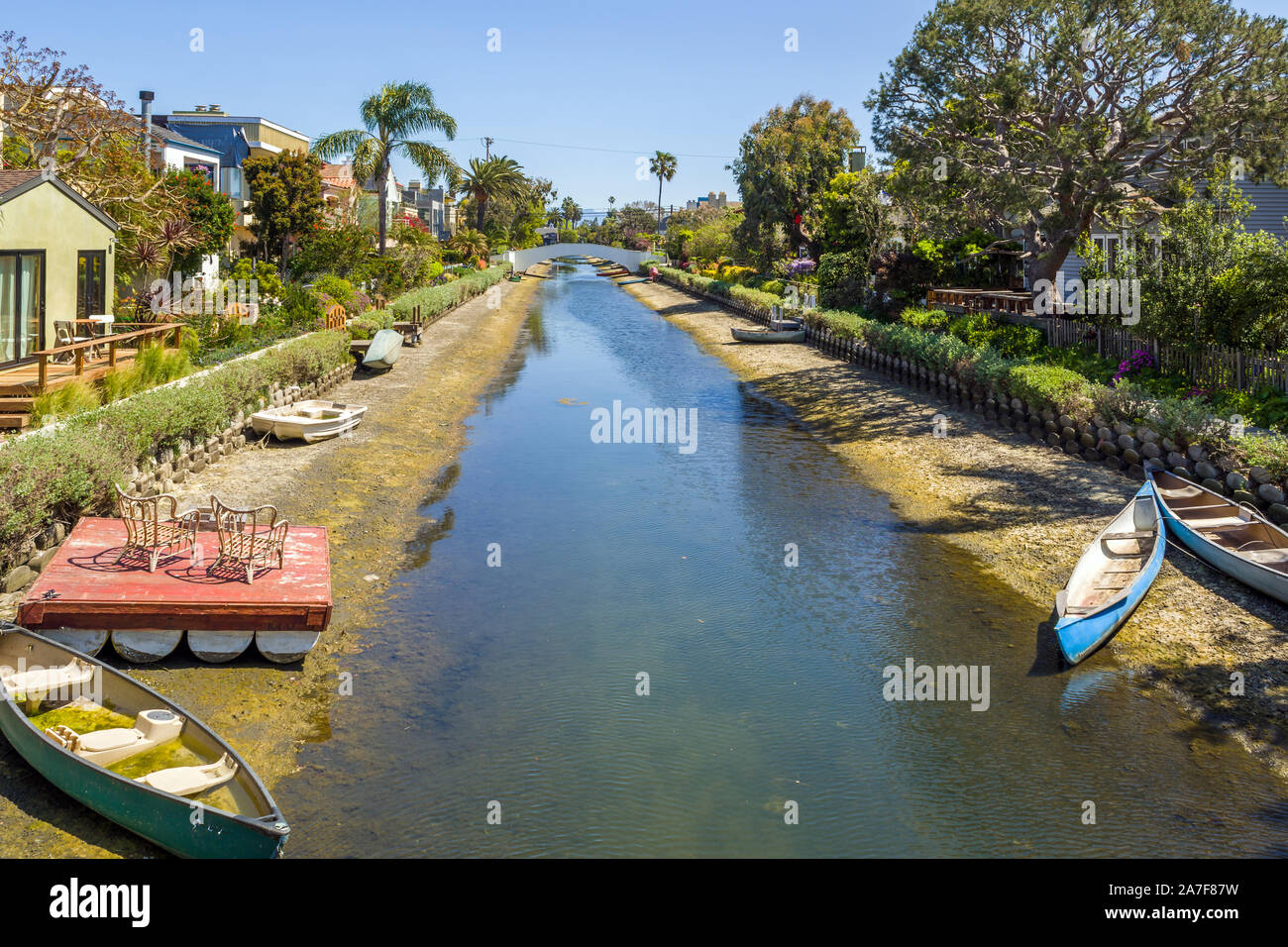 Venice Canal Historic District. Venice Canals in Southern California in