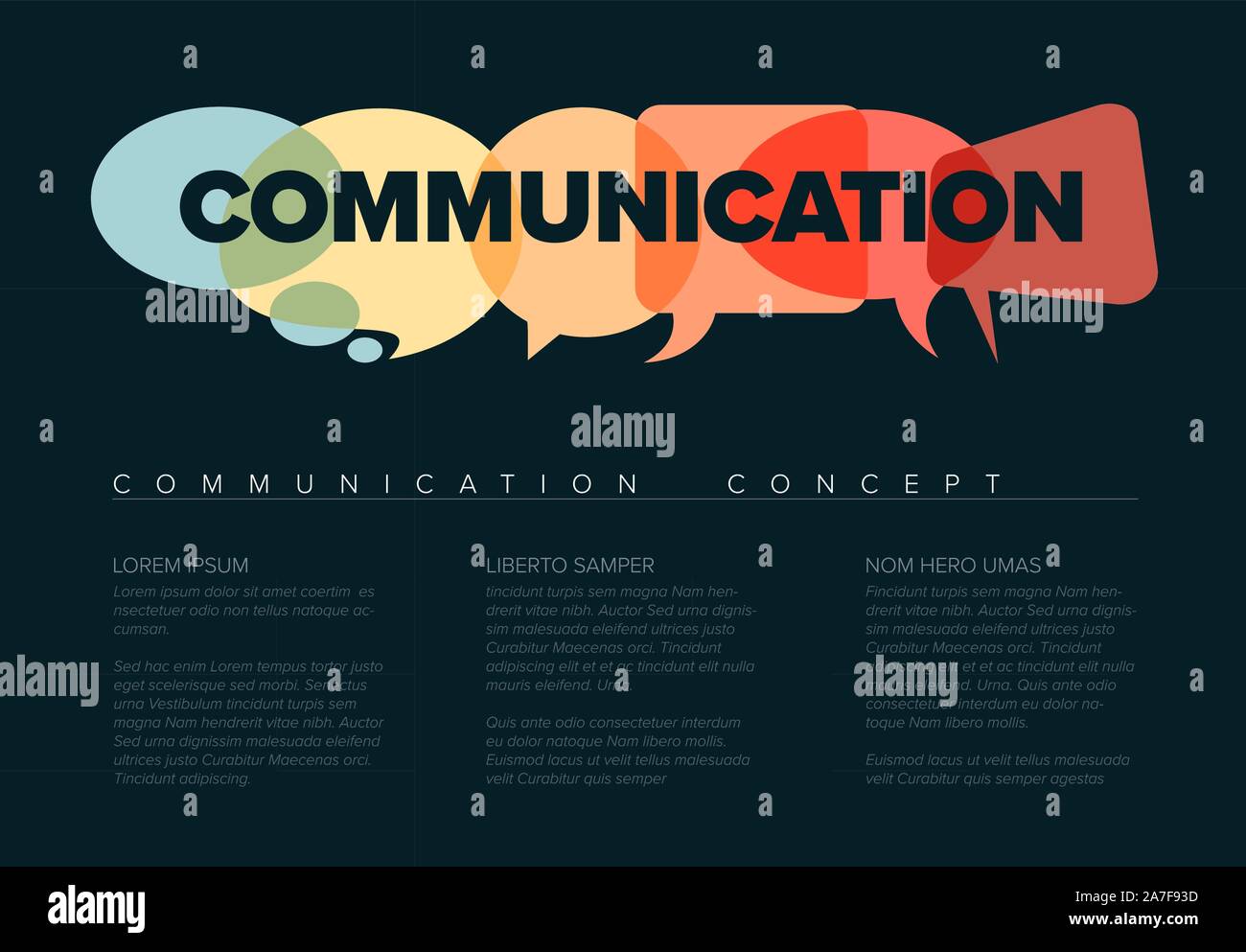 Vector abstract Communication concept illustration - dark version Stock ...