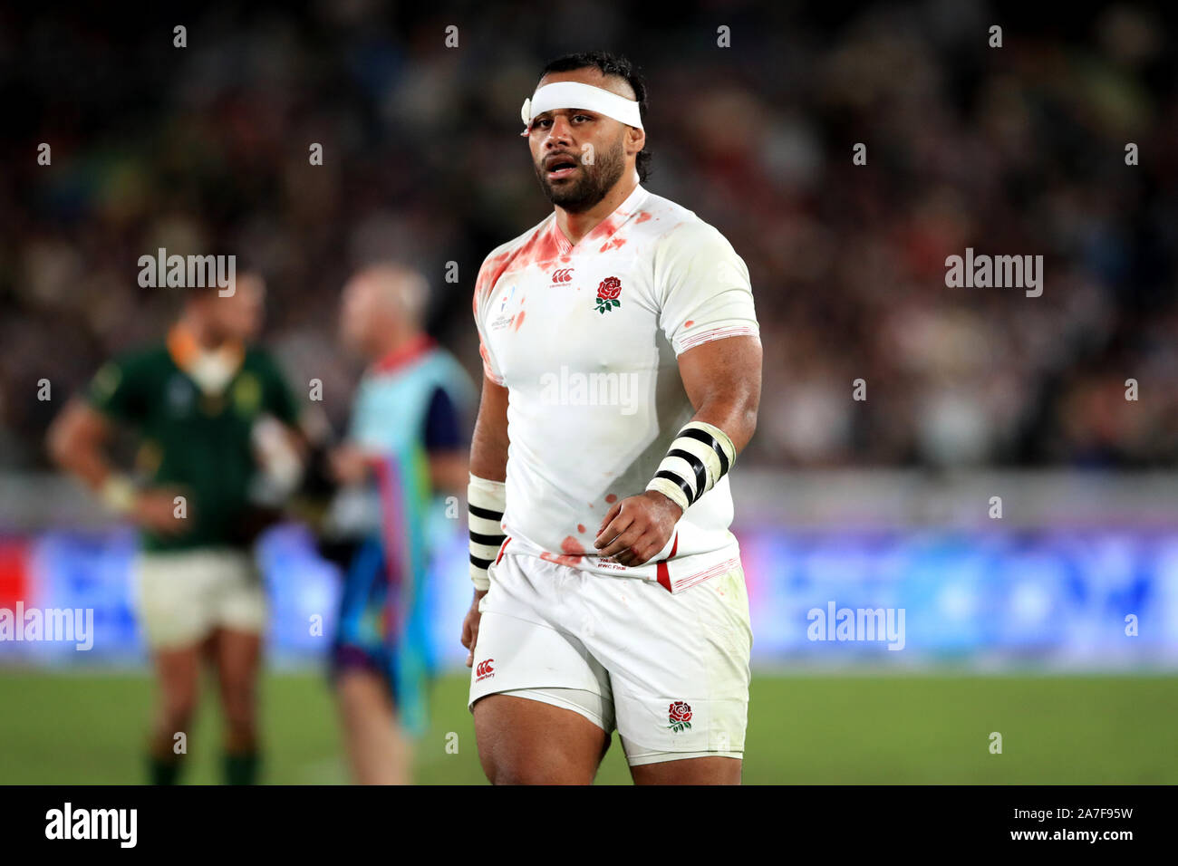 England's Billy Vunipola appears dejected during the 2019 Rugby World Cup final match at Yokohama Stadium. Stock Photo