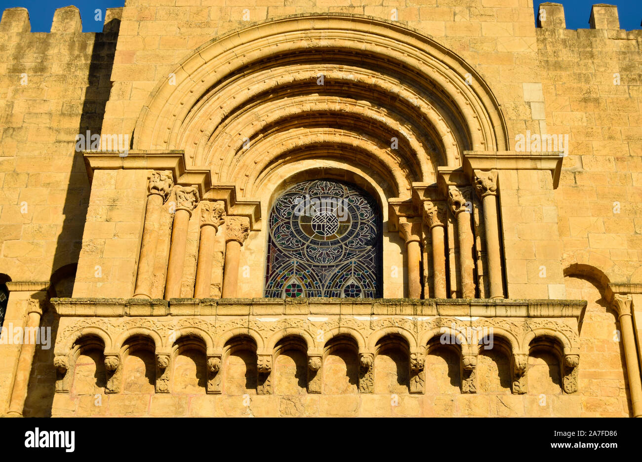 The Cathedral de Se in the ancient univeristy city of Coimbra Portugal Stock Photo