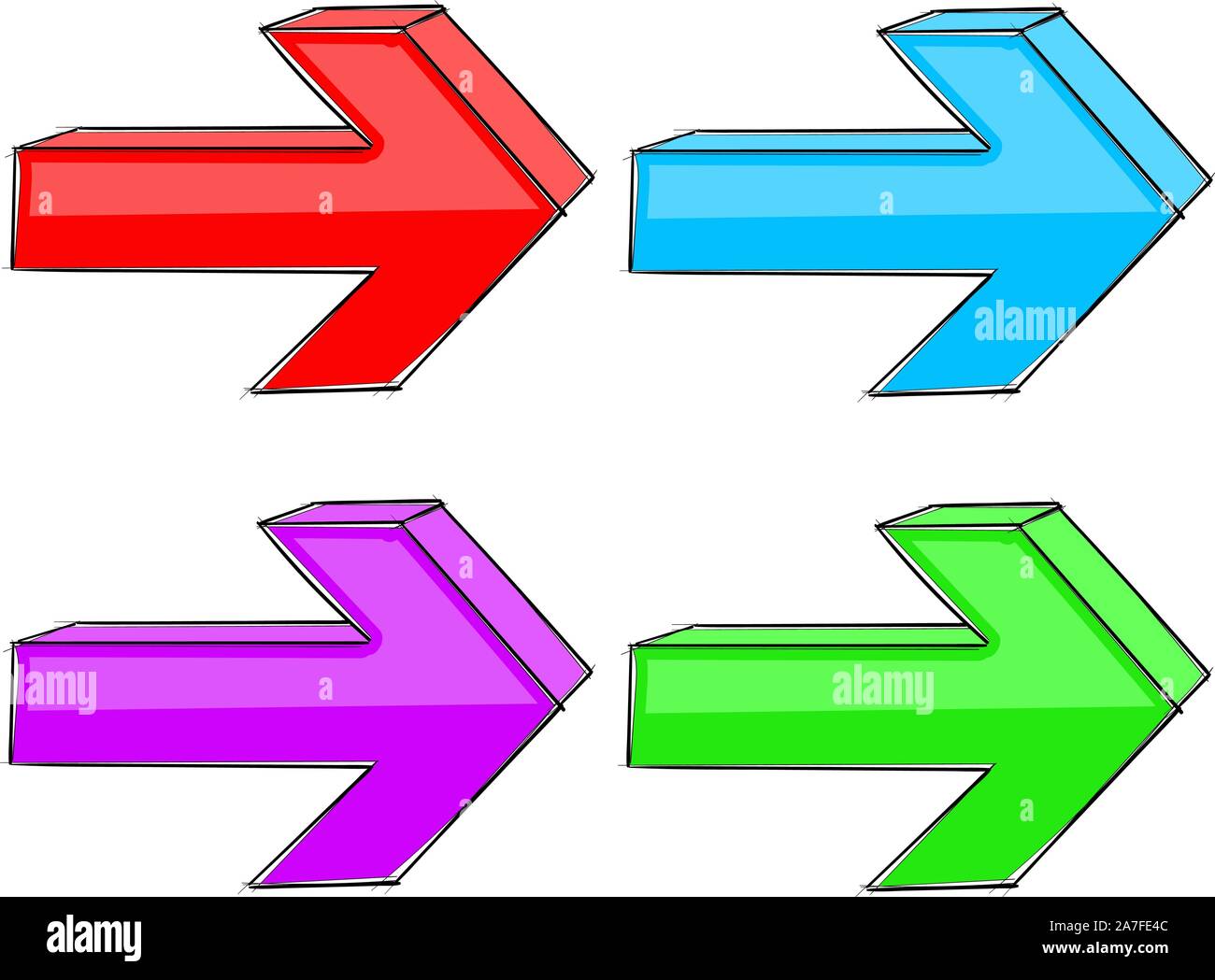 Next arrows. Web colored signs Stock Vector