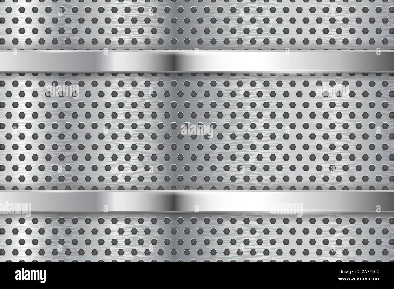 Metal background with perforation and chrome frame Stock Vector Image ...