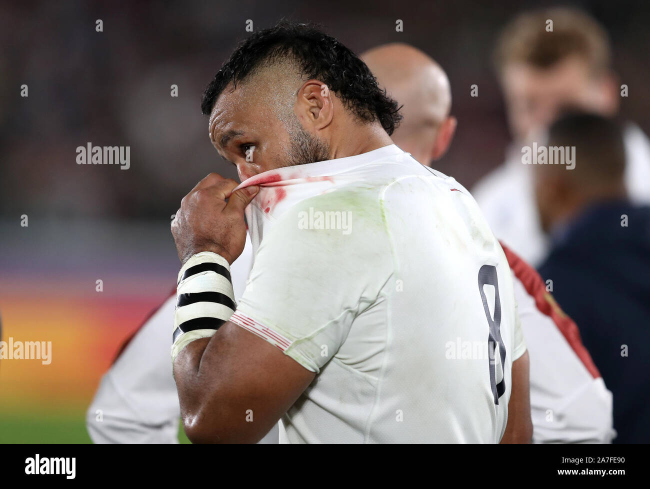 England's Billy Vunipolas react after the 2019 Rugby World Cup final match at Yokohama Stadium. Stock Photo