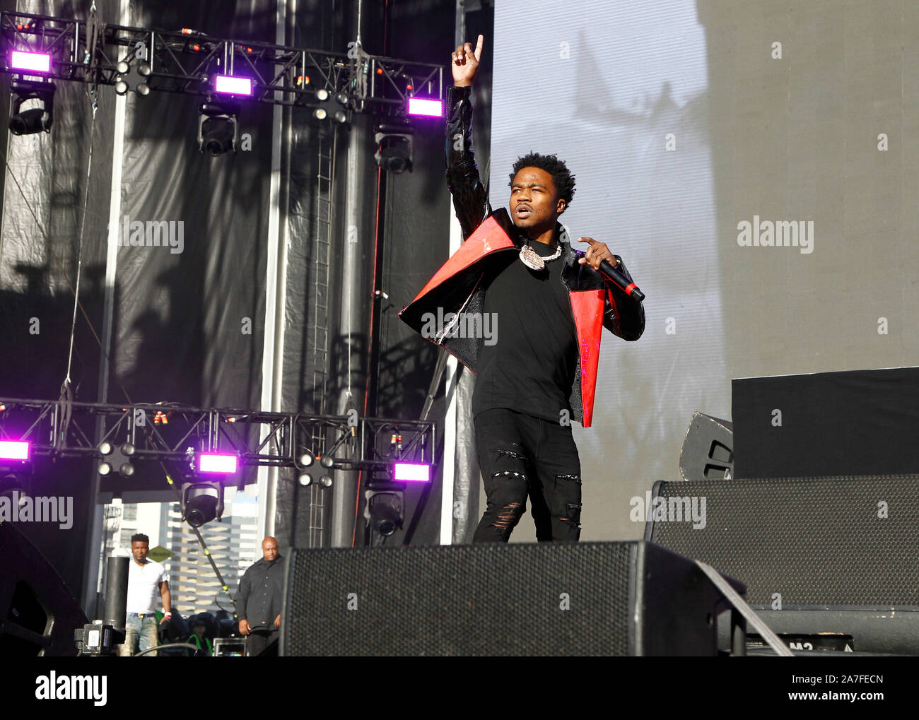 Las Vegas, United States. 02nd Nov, 2019. Rapper Roddy Ricch performs ...