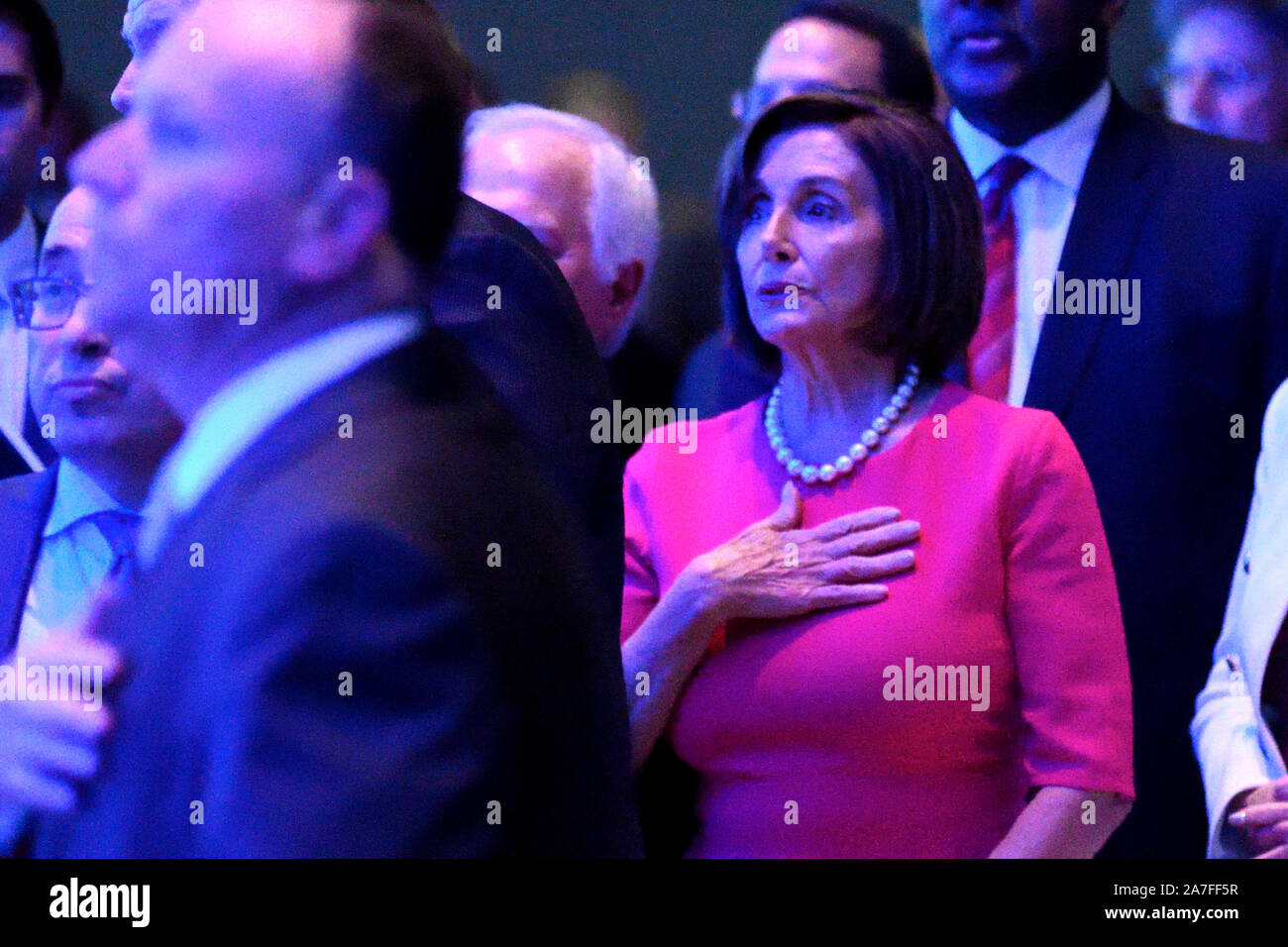 Speaker Nancy Pelosi attends the Inaugural Independence Dinner, hosted by Pennsylvania Democratic Party, at the Pennsylvania Convention Center, in Philadelphia, PA, on November 1, 2019. Stock Photo
