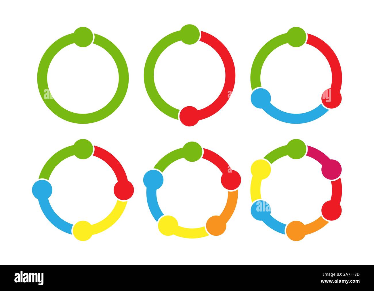 Business infographics. A set of looped colored elements to illustrate a ...