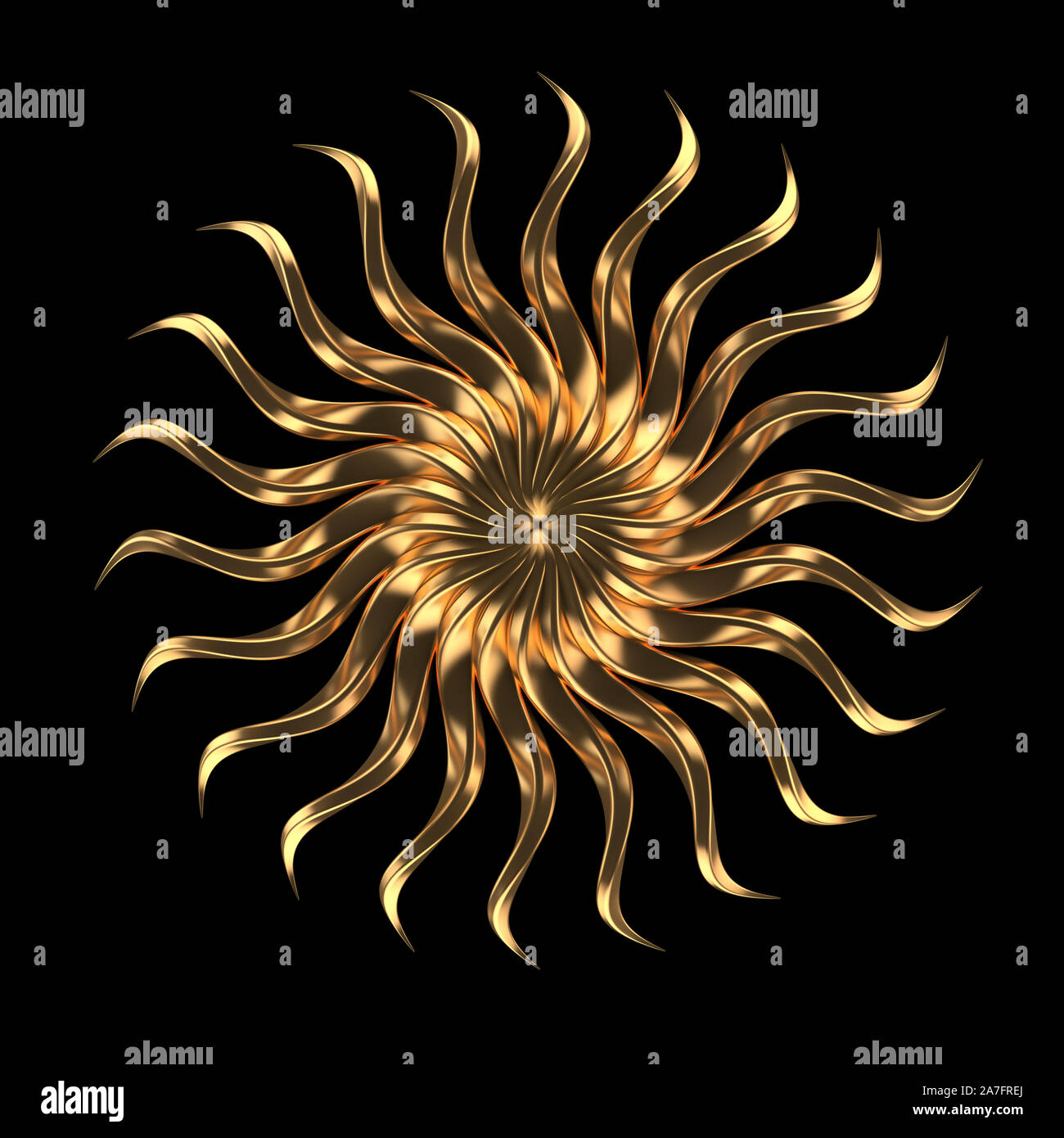 Golden abstraction. 3d rendering 3d illustration Stock Photo - Alamy