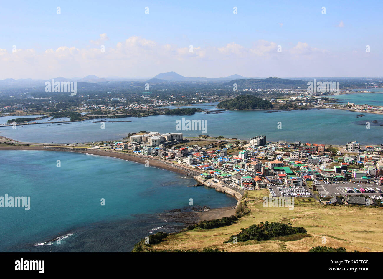 View from Seongsan Ilchulbong in Jeju Island, South Korea Stock Photo