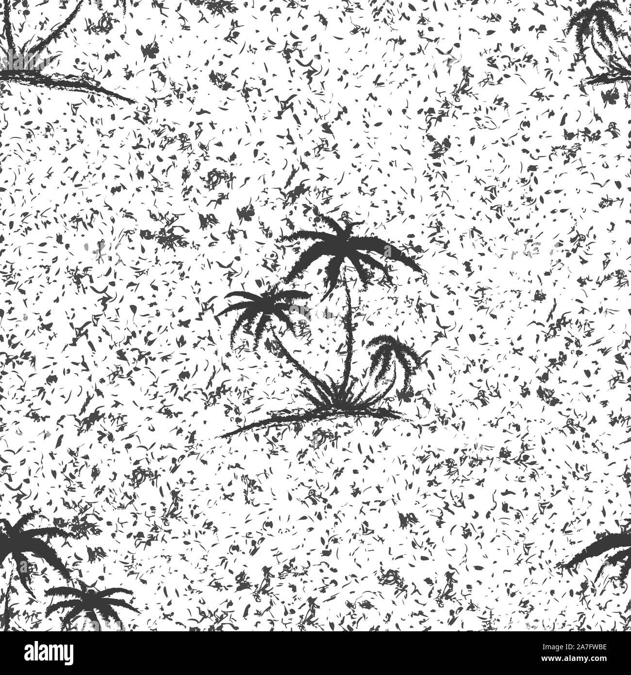 Hand drawn seamless pattern. Simple seamless palm tree pattern and ...