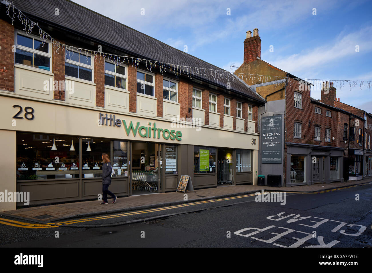 Knutsford town, Cheshire. Little Waitrose & Partners on Princess Street Stock Photo