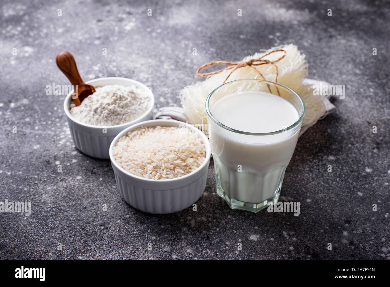 Gluten free rice flour, noodle and nondairy milk Stock Photo Alamy