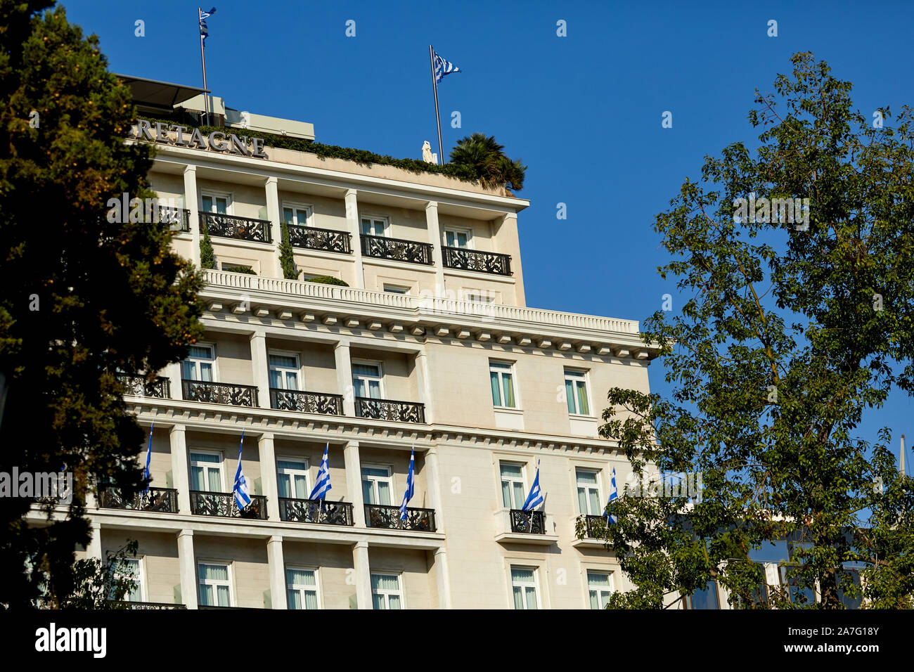 Athens capital of Greece Hotel Grande Bretagne, a Luxury Collection Hotel, Athens Stock Photo