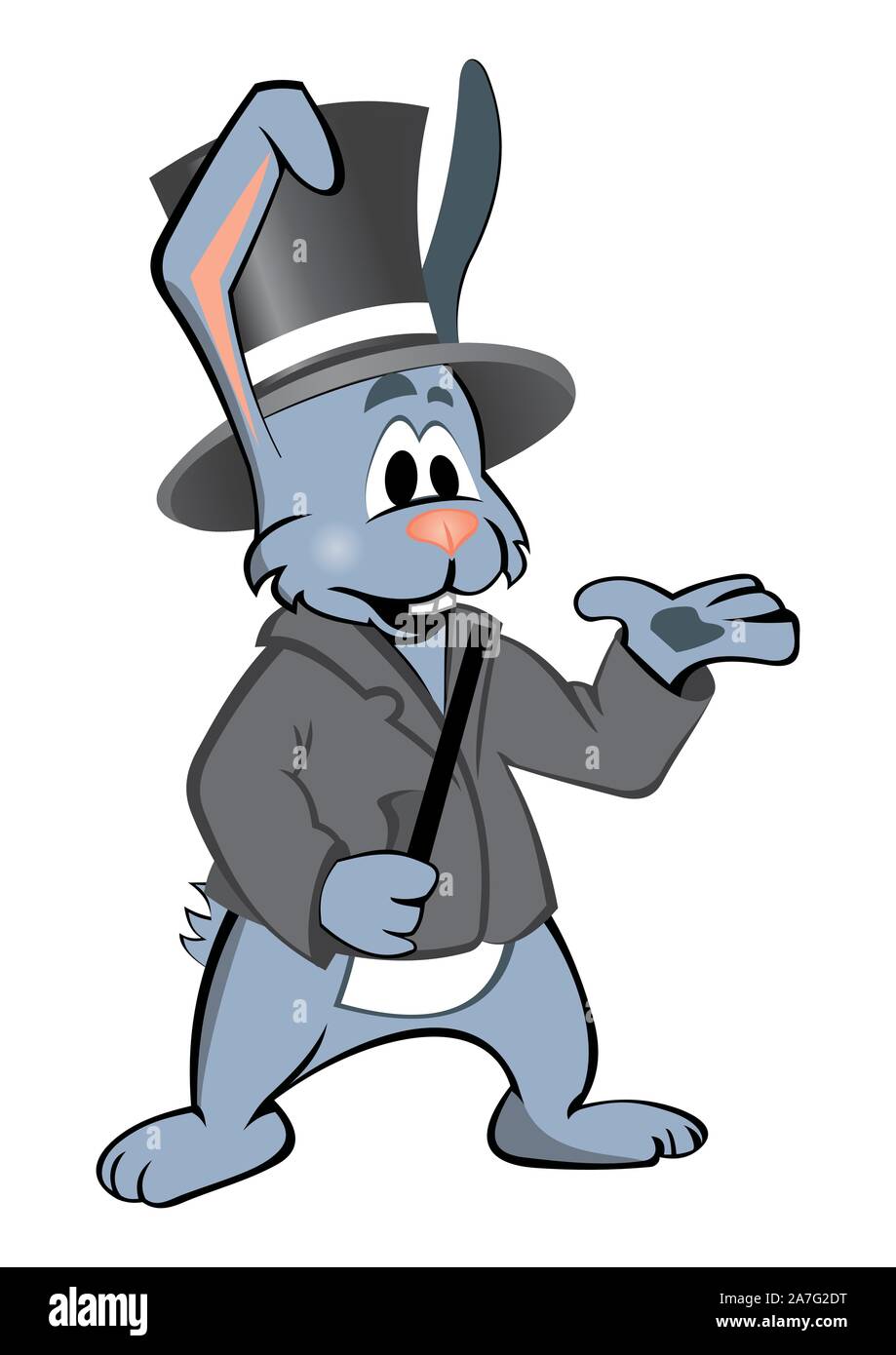 Rabbit in suit shows magic ticks Stock Vector Image & Art - Alamy
