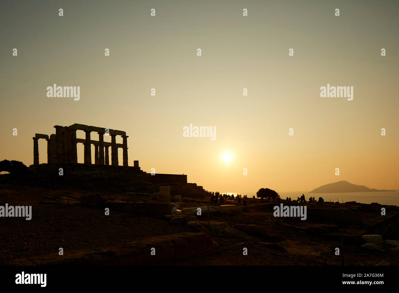 Greece The Ancient Greek temple of Poseidon at Cape Sounion, built ...
